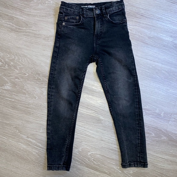 Zara boys black skinny stretch jeans sz 6 - Picture 1 of 5